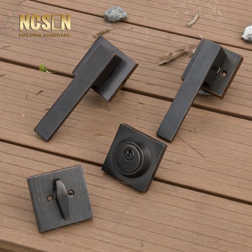 2-Pack Exterior Door Lock Set with Deadbolt Aged Bronze