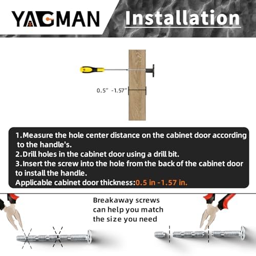 Yagman 5-Pack Knurled Kitchen Cabinet Knobs