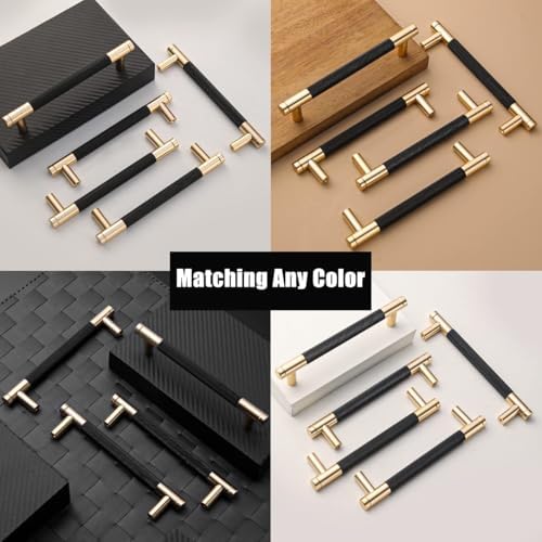 12 Pack 5 Inch Knurled Cabinet Pulls Gold Black Oxidation Finish