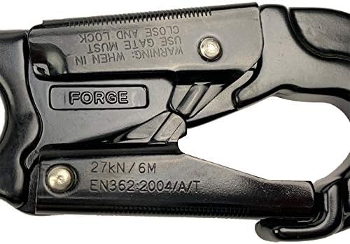ProClimb Forged Aluminum Double-Lock Gate Captive Eye Snap Hook 27kN Black