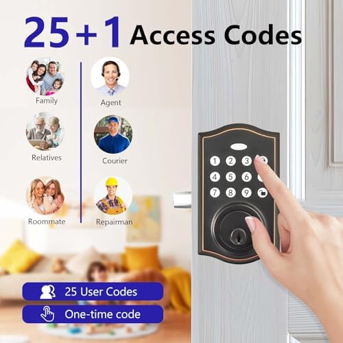 ossomo Quick Install Smart Door Lock with Fingerprint Keyless Entry