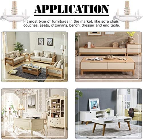 8-Piece Set of Sliver-Look Metal Mounting Plates for Furniture Legs