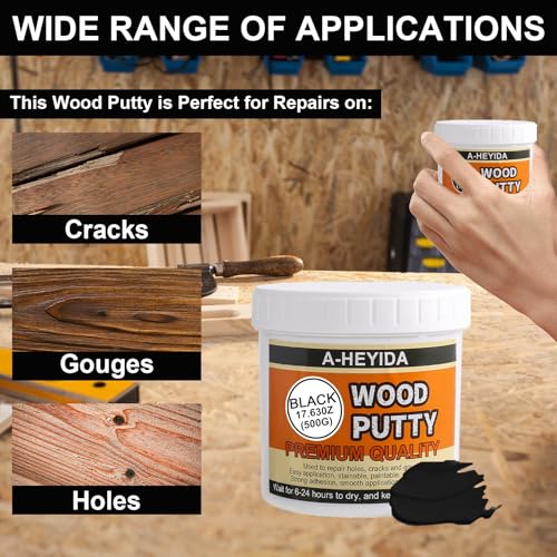 A-HEYIDA Black Wood Filler Putty Repair Kit