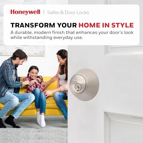 Honeywell - Double Cylinder Deadbolt Satin Nickel