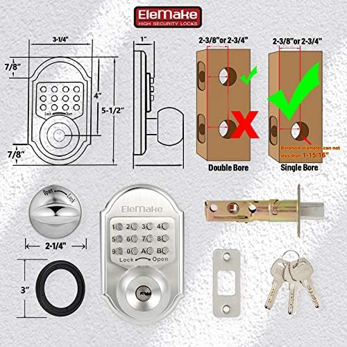 Keyless Entry Door Deadbolt Secure Waterproof
