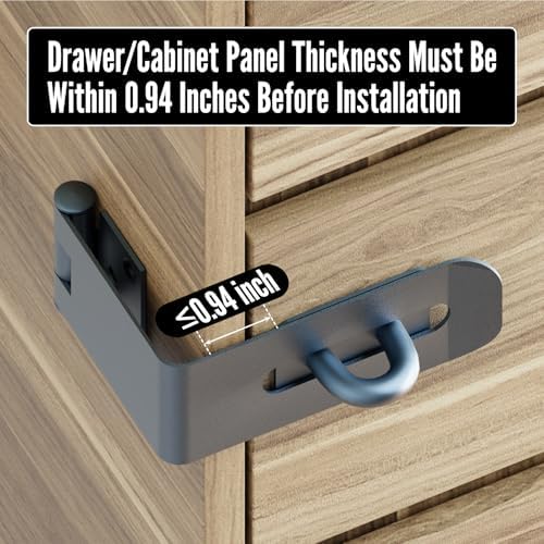 GEMASP Door Lock Hasp Latch 90 Degree Solid Iron Safety Packlock Clasp