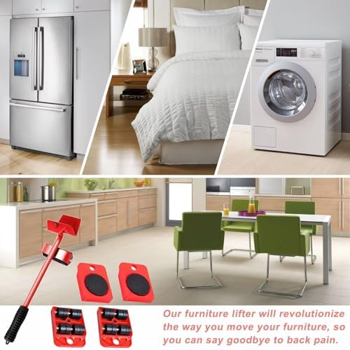 Furniture Lifter Set - Heavy Duty 5-Piece with Wheels for Easy Moving