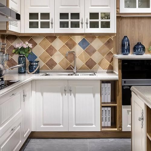 Round Knobs with Backplates for Cabinets 10-Piece Set