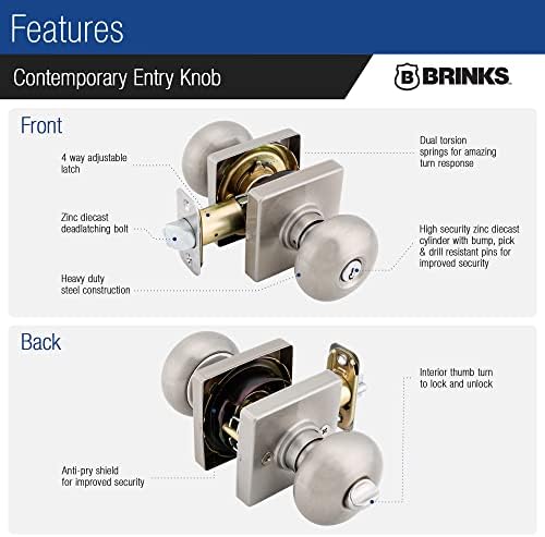 Brinks Sleek Satin Nickel Door Knob for Modern Homes