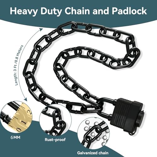 Weather-Resistant Outdoor Padlock with Chain