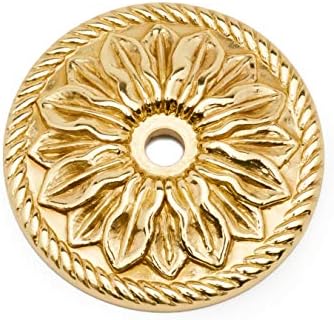 RK 482 Polished Brass Flower Knob Backplate