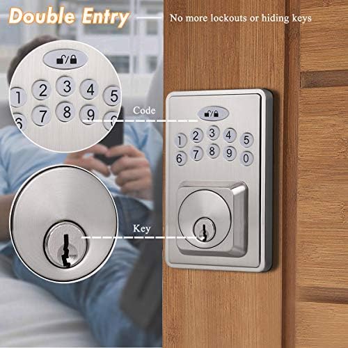 Probrico Smart Keypad Lock Keyless Security with 100 Codes Auto-Lock