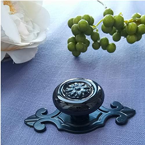 12-Piece Black Ceramic Knobs for Cupboard Wardrobe Decor