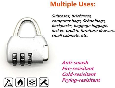 Perfect Combination Padlock Set 3-Digit Code Zinc Alloy Durable and Bug-Proof