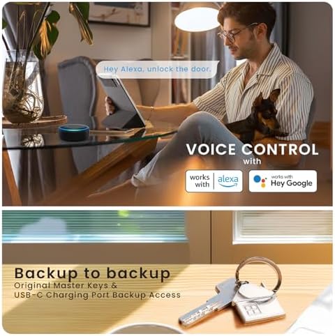 Lockly Secure Front Door Smart Lock with AI Fingerprint Entry