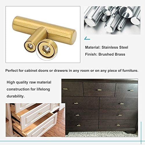 LONTAN 35-Piece Gold and Brushed Brass Cabinet Knobs and Pulls