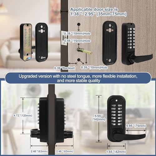 Souyou New Double Sided Keyless Door Lock Fast Secure Door Security