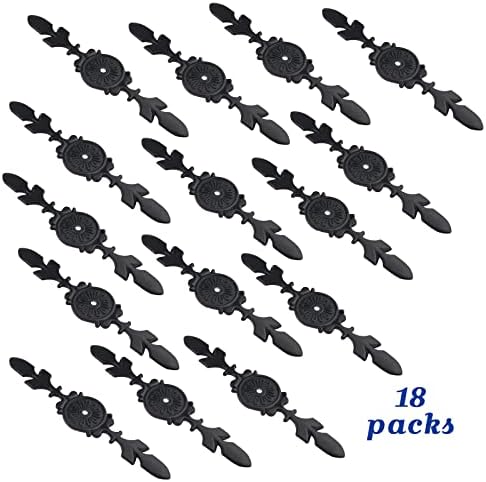 Retro-Complete 18pcs Matte Black Cabinet Handle Backplates