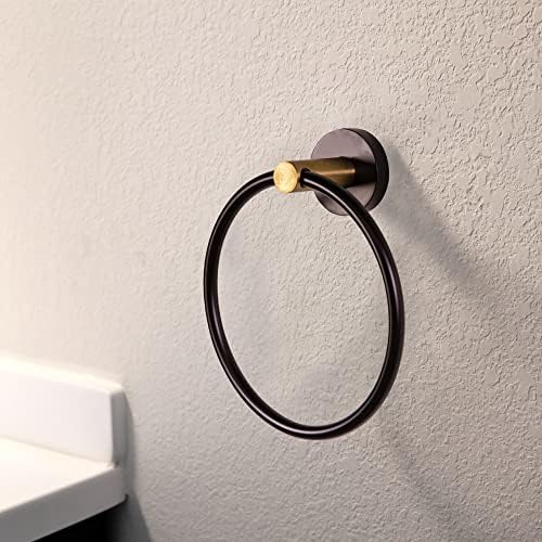 Design House Kelton Towel Ring Matte Black Satin Gold