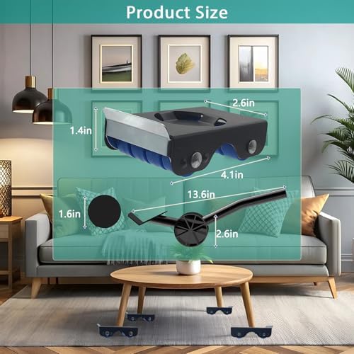 4 Metal Furniture Mover Sliders with 8 Wheels - Heavy Duty Furniture Lifter