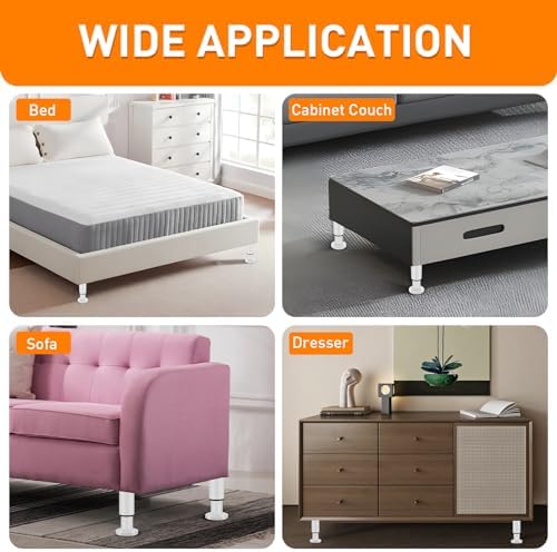 Adjustable Height Bed Support Legs Replacement Legs for Sofa Table Chair