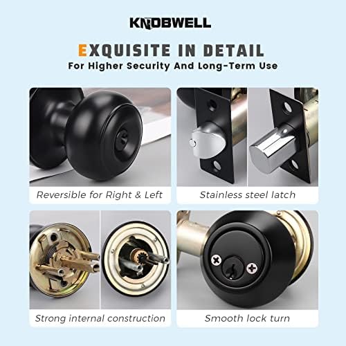 KNOBWELL Door Knob and Deadbolt Set Keyed Alike