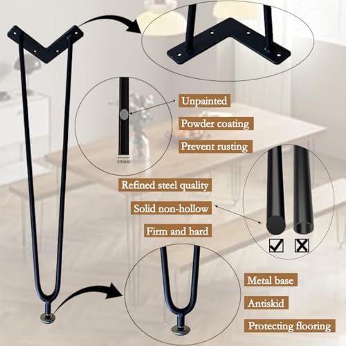 16-inch 4-Piece Flush Mount Desk Legs 800lbs Metal Staircases