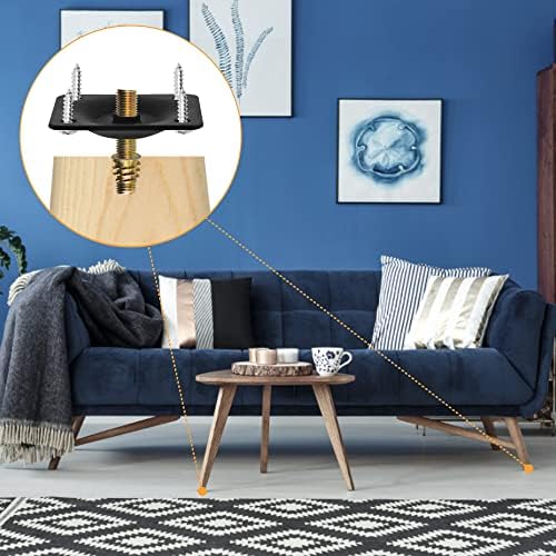 WMYCONGCONG 8 Piece 11 Degree Angle Furniture Leg Plate Set Black