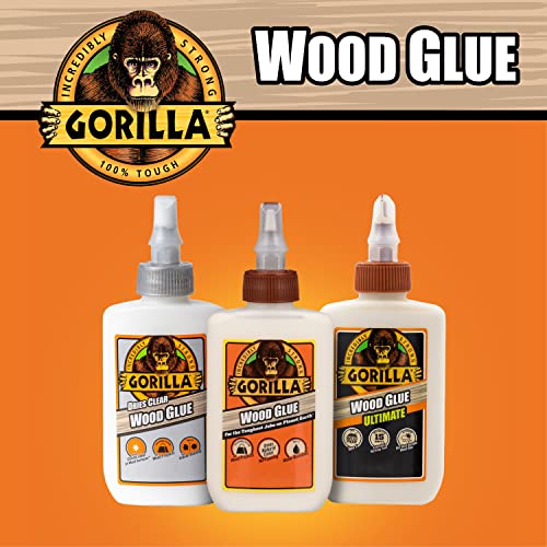Gorilla Dries Clear Wood Glue 4oz Bottle Pack of 2
