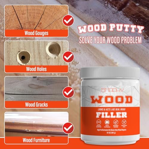 SMAPHY Wood Putty Filler White Paintable Sandable 987 Ounce