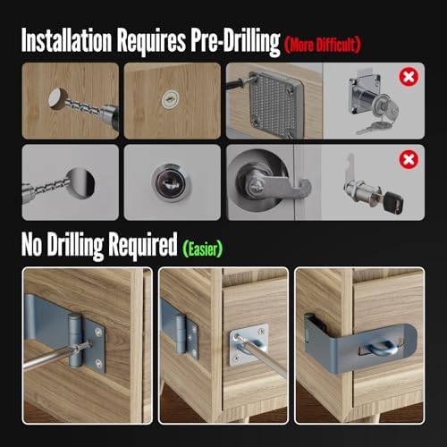 GEMASP Door Lock Hasp Latch 90 Degree Solid Iron Safety Packlock Clasp