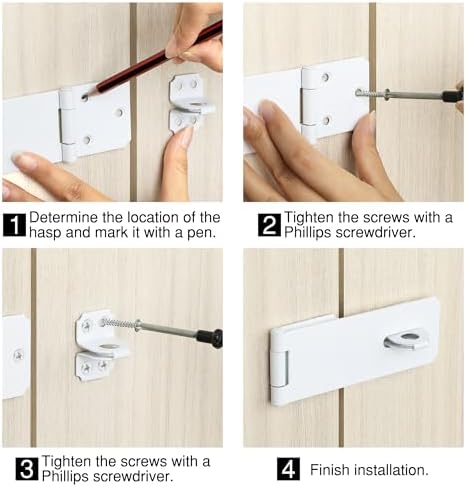 Durable stainless steel door hasp lock