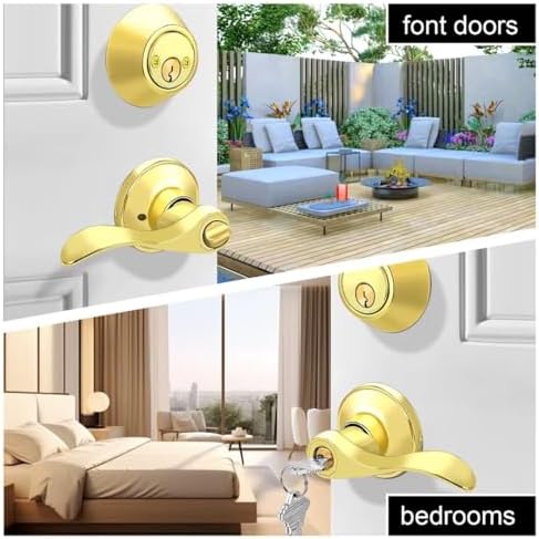 3 Pack Keyed Door Lock Set with Double Cylinder Deadbolts