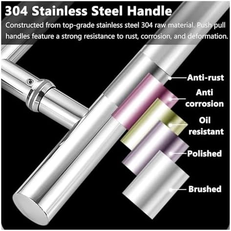 Stainless Steel Barn Door Push Pull Handle Brushed Nickel