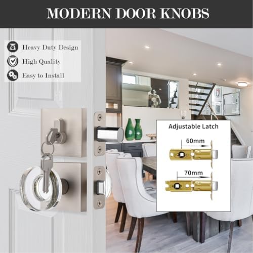 Streetwise Door Lock Set with Glass Knob