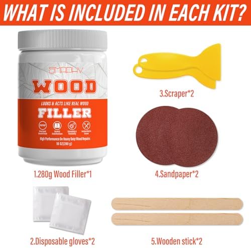 SMAPHY Wood Putty Filler White Paintable Sandable 987 Ounce
