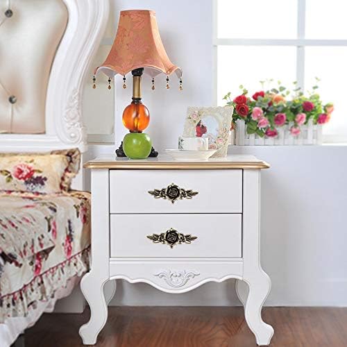 JUXYES 5 Pack Euro Rose Cabinet Knobs with Plate