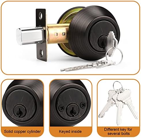 Double Cylinder Oil Rubbed Bronze Deadbolt Lock Set 2-Pack