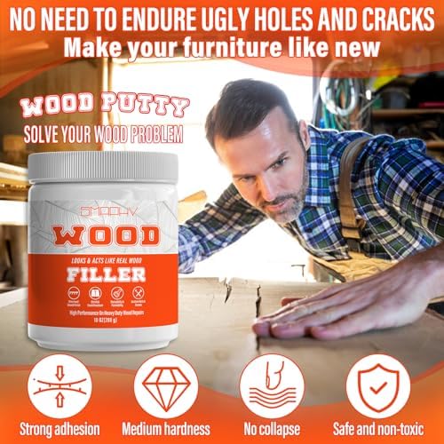 SMAPHY Wood Putty Filler White Paintable Sandable 987 Ounce