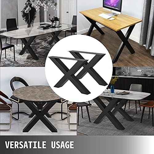 Vexclusive 2-Piece Heavy Duty Steel Table Legs with X-Frame Design