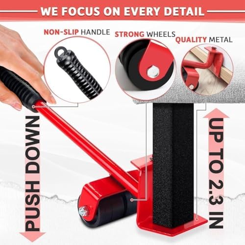 Secure 360 Furniture Lifter with 4 Roller Sliders for Easy Moving