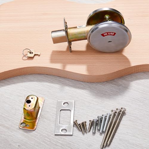 Tandefio 2 Pcs Vacant Occupied Bathroom Deadbolt with Occupancy Indicator