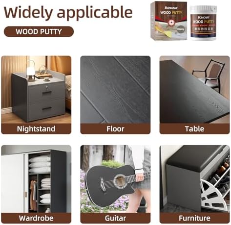 Boncart Paintable Wood Filler Quick Repair for Holes Cracks in Wood Furniture