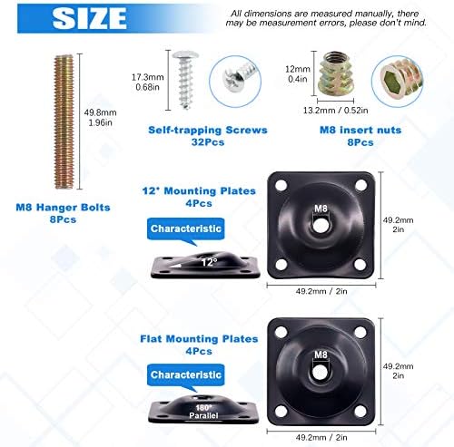 Furniture Legs and Mont Flat Angle Plate Set
