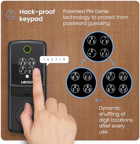 Lockly Secure Front Door Smart Lock with AI Fingerprint Entry