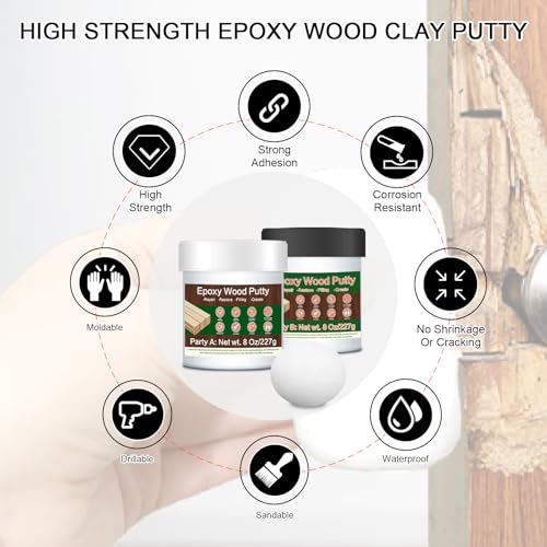 Perfect for Wood Furniture Repair - 16oz White Epoxy Putty Kit