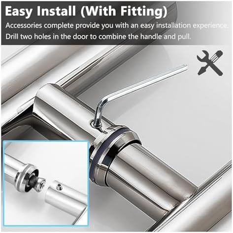 Stainless Steel Barn Door Push Pull Handle Brushed Nickel