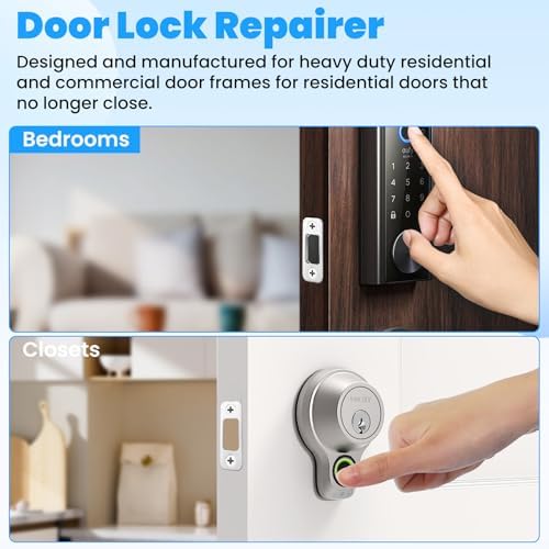2 Pack Deadbolt Strike Plates Stainless Steel Adjustable
