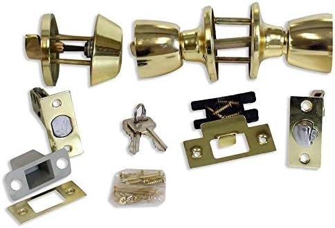 SAFEGUARD Brass Entry Lock Deadbolt Combo