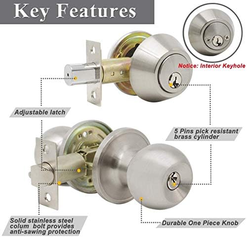 6-Piece Keyed Alike Door Knob Set with Deadbolts